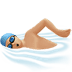 🏊🏼‍♂️ man swimming: medium-light skin tone display on Apple